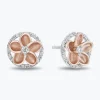 Enchanted Disney Fine Jewelry 14K Rose Gold Over Sterling Silver with 1/5 CTTW Diamonds Moana Earrings