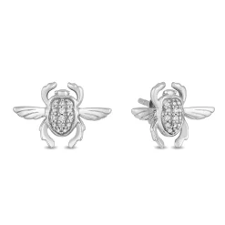 Enchanted Disney Fine Jewelry Sterling Silver with 1/10 CTTW Diamonds Jafar Stud Earrings