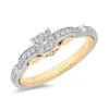 Enchanted Disney Fine Jewelry 14K White Gold And Yellow Gold with 1/4 CTTW Cinderella Promise Ring