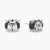 Enchanted Disney Fine Jewelry Sterling Silver with 1/3 CTTW Black and White Diamonds Merida Bear Stud Earrings