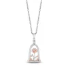Enchanted Disney Fine Jewelry 14K Rose Gold Over Sterling Silver Diamond Accent Belle Rose Jar Pendant Necklace