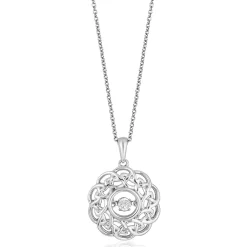 Enchanted Disney Fine Jewelry Sterling Silver Diamond Accent Merida Dancing Pendant Necklace