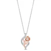 Enchanted Disney Fine Jewelry 14K Rose Gold Over Sterling Silver 1/5 CTTW Belle Rose Pendant Necklace
