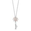 Enchanted Disney Fine Jewelry 14K Rose Gold Over Sterling Silver 1/20 CTTW Diamond Belle Key Pendant Necklace