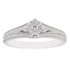 Enchanted Disney Fine Jewelry 10K White Gold 1/3 CTTW Elsa Snowflake Engagement Ring