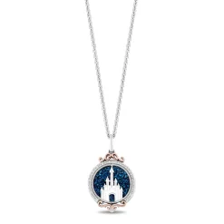 Enchanted Disney Fine Jewelry 14K Rose Gold Over Sterling Silver with 1/8 CTTW Diamonds Majestic Princess Pendant Necklace