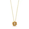 Enchanted Disney Fine Jewelry 10K Yellow Gold 1/20 CTTW Diamond Tiana Water Lily Pendant Necklace