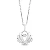 Enchanted Disney Fine Jewelry Sterling Silver with 1/20 CTTW Ariel Shell Pendant Necklace