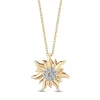 Enchanted Disney Fine Jewelry 14k Yellow Gold 1/10 CTTW Rapunzel Sun Pendant Necklace