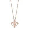 Enchanted Disney Fine Jewelry 14K Rose Gold over Sterling Silver with 1/20 CTTW Diamonds Aurora Pendant Necklace