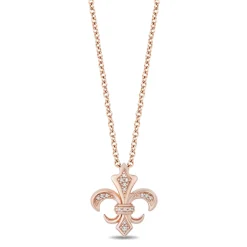Enchanted Disney Fine Jewelry 14K Rose Gold over Sterling Silver with 1/20 CTTW Diamonds Aurora Pendant Necklace