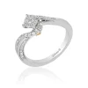 Enchanted Disney Fine Jewelry 10K White Gold and Yellow Gold with 1/3 CTTW Diamond Tinker Bell Engagement Ring
