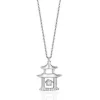 Enchanted Disney Fine Jewelry Sterling Silver 1/20 CTTW Mulan Dancing Diamond Pendant Necklace