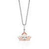 Enchanted Disney Fine Jewelry 10K Rose Gold and Sterling Silver with Diamond Accent Aurora Dancing Diamond Pendant Necklace