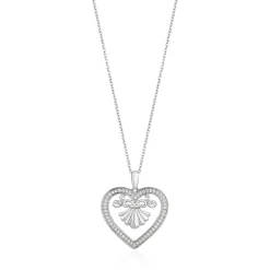 Enchanted Disney Fine Jewelry Sterling Silver with 1/5 CTTW Disney Fashion Ariel Pendant Necklace