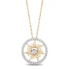 Enchanted Disney Fine Jewelry 14K Yellow Gold 1/10 CTTW Rapunzel Sun Pendant Necklace