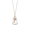 Enchanted Disney Fine Jewelry 14K Rose Gold 1/4 CTTW Belle Bell Jar Pendant Necklace
