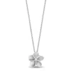 Enchanted Disney Fine Jewelry Sterling Silver with Accent Diamonds Moana Plumeria Flower Pendant Necklace