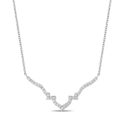Enchanted Disney Fine Jewelry Sterling Silver with 1/4 CTTW Diamond Jasmine Necklace