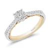 Enchanted Disney Fine Jewelry 10K White Gold and Yellow Gold with 1/3 CTTW Diamonds Rapunzel Engagement Ring