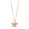 Enchanted Disney Fine Jewelry 14K Rose Gold Over Sterling Silver with 1/10 CTTW Diamonds Rapunzel Flower Pendant Necklace