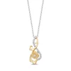 Enchanted Disney Fine Jewelry Sterling Silver and 10K Yellow Gold with 1/6 CTTW Diamonds Belle Pendant Necklace