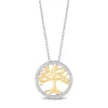 Enchanted Disney Fine Jewelry Sterling Silver and 10K Yellow Gold with 1/6 CTTW Diamond Pocahontas Tree Pendant Necklace