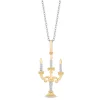 Enchanted Disney Fine Jewelry 10K Yellow Gold and Sterling Silver Chain with 1/20 CTTW Diamonds Belle 30th Lumiere Pendant Necklace