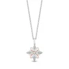 Enchanted Disney Fine Jewelry Sterling Silver and 10K Rose Gold With 1/10 CTTW Diamond Anna Pendant Necklace