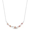 Enchanted Disney Fine Jewelry 14K Rose Gold Over Sterling Silver with 1/5 CTTW Diamonds Belle Necklace