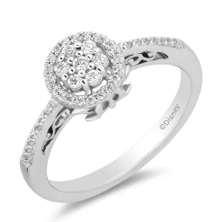 Enchanted Disney Fine Jewelry 14K White Gold with 1/2 CTTW Diamonds Cinderella Engagement Ring