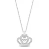 Enchanted Disney Fine Jewelry Sterling Silver With 1/4 CTTW Diamond Majestic Princess Crown Twinkling Pendant Necklace