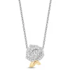 Enchanted Disney Fine Jewelry Sterling Silver and 10K Yellow Gold with 1/6 CTTW Diamonds Belle Rose Necklace