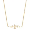 Enchanted Disney Fine Jewelry 14K Yellow Gold Over Sterling Silver with 1/10 CTTW Diamonds Pocahontas Pendant Necklace