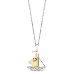 Enchanted Disney Fine Jewelry 14K Yellow Gold Over Sterling Silver Diamonds Moana Necklace