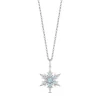 Enchanted Disney Fine Jewelry Sterling Silver with 1/10 CTTW Diamond and Swiss Blue Topaz Elsa Pendant Necklace