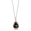 Enchanted Disney Fine Jewelry 10K Rose Gold and Sterling Silver with 1/10 CTTW Diamonds with Black Spinel Maleficent Pendant Necklace