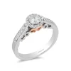 Enchanted Disney Fine Jewelry 14k White Gold  and Rose Gold with 1/2 CTTW Ariel Shell Engagement Ring