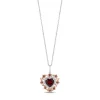Enchanted Disney Fine Jewelry 14K Rose Gold over Sterling Silver with 1/10 CTTW Diamond and Red Garnet Snow White 85th Anniversary Collector’s Edition Pendant Necklace