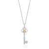 Enchanted Disney Fine Jewelry Sterling Silver with Citrine Belle Key Pendant Necklace