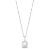 Enchanted Disney Fine Jewelry Sterling Silver with 1/10 CTTW Diamond and Pearl Ariel Pendant Necklace
