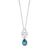 Enchanted Disney Fine Jewelry Sterling Silver 1/20 CTTW and London Blue Topaz Cinderella Carriage Pendant Necklace