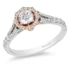 Enchanted Disney Fine Jewelry 14K White Gold and Rose Gold 3/4 CTTW Mulan Engagement Ring