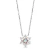 Enchanted Disney Fine Jewelry Sterling Silver and 10K Rose Gold with Accent Diamonds and Created Opal Frozen Pendant Necklace