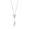 Enchanted Disney Fine Jewelry Sterling Silver with 1/10 CTTW Diamond and Pearl Ariel Shell Pendant Necklace