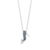 Enchanted Disney Fine Jewelry Sterling Silver with 1/20 CTTW Diamonds and London Blue Topaz Cinderella 70th Anniversary Slipper Pendant Necklace