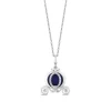 Enchanted Disney Fine Jewelry Sterling Silver with 1/10 CTTW Diamond and Lapis Cinderella Carriage Pendant Necklace
