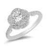 Enchanted Disney Fine Jewelry 14K White Gold with 1 CTTW Diamond Belle Rose Bridal Ring