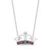 Enchanted Disney Fine Jewelry Sterling Silver with Accent Diamonds and Gemstones Majestic Princess Pendant Necklace