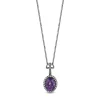 Enchanted Disney Fine Jewelry Black Rhodium Over Sterling Silver with 1/10 CTTW Diamonds and Amethyst Ursula Pendant Necklace